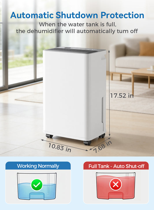 2500 Sq.Ft Dehumidifier for Basement with Drain Hose, Update 35 Pint Large Best Compressor Dehumidifiers for Home or Garage, Smart Humidity Control, 24H Timer & Child Lock, Ideal for Rooms, Upgraded