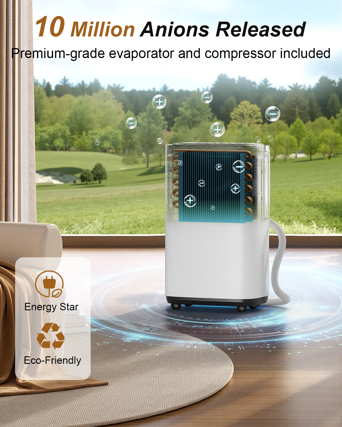3000 sq.ft Dehumidifier for Basement, 30 Pint Dehumidifiers for Home with Drain Hose, Smart Humidity Control, 24H Timer & Child Lock, Ideal for Large Room, Bathroom, Bedroom, Garage