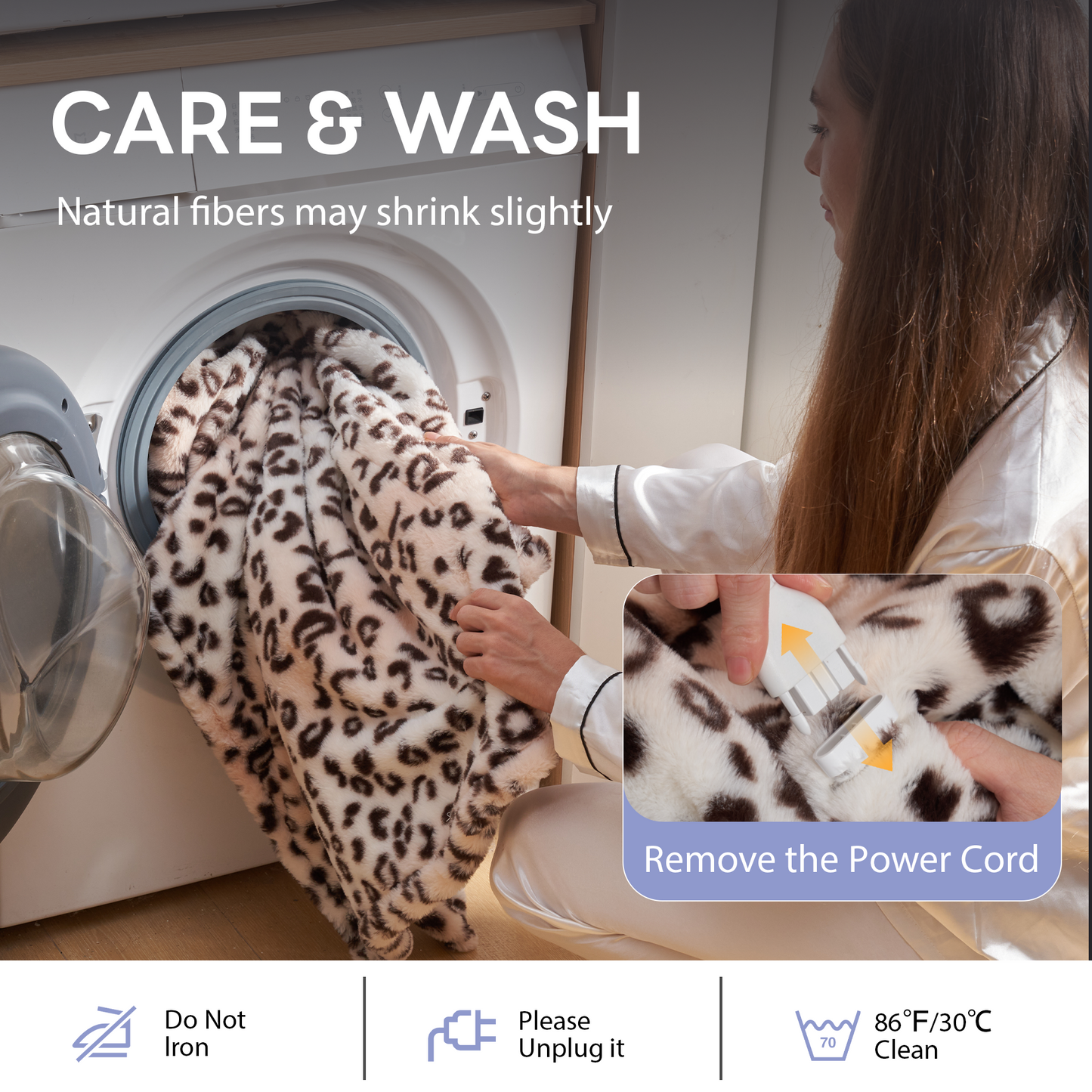 Heated Electric Blanket, 72"x84" Flannel Heating Blanket Features 12-Hour Timer with 1-Hour Intervals, Machine Washable Sherpa with Overheating Protection, Ideal Gifts for Her, Cream Leopard