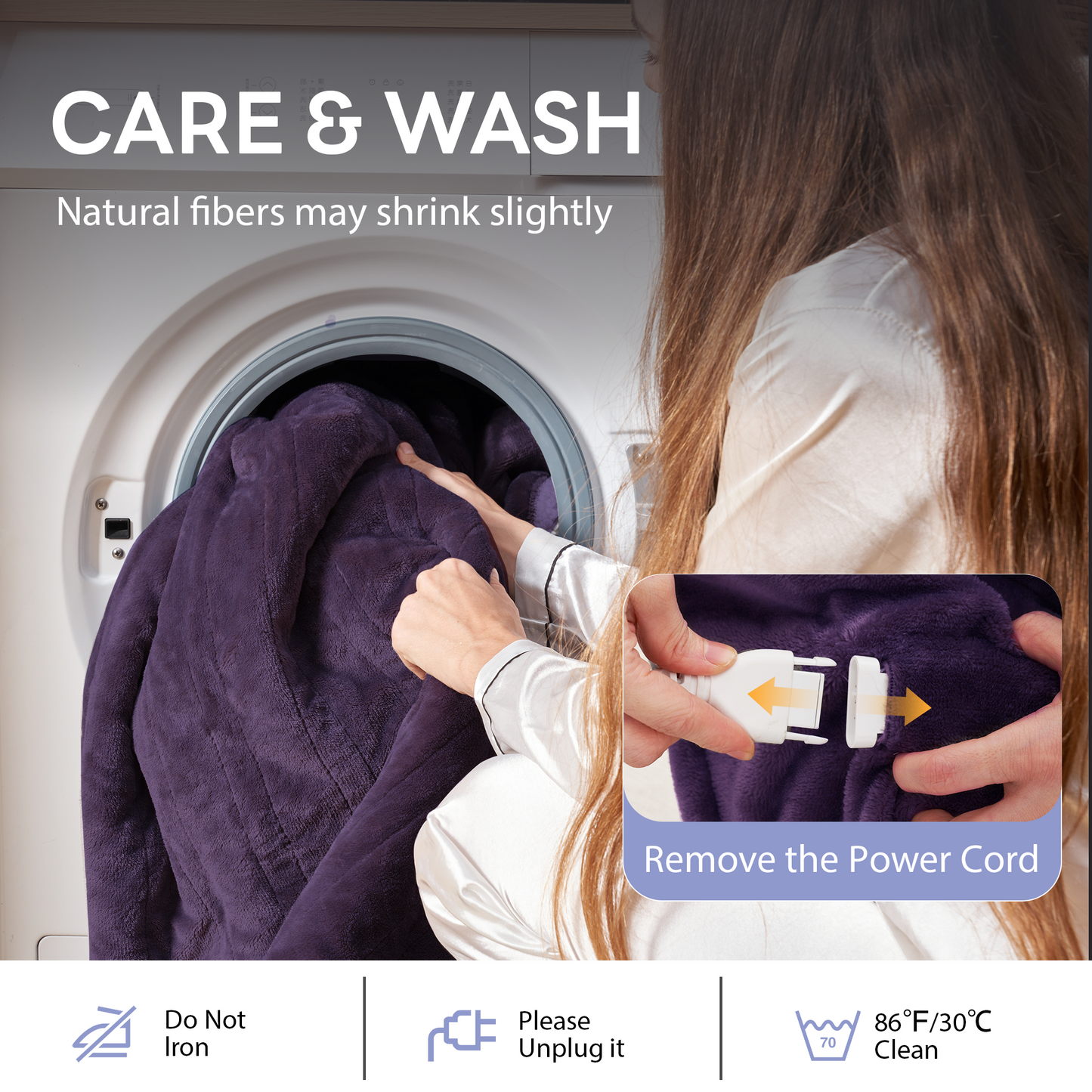 Nexaro Heated Electric Blanket, 50"x60" Flannel Heating Blanket Features 12-Hour Timer with 1-Hour Intervals, Machine Washable Sherpa with Overheating Protection, Ideal Gifts for Her, Purple
