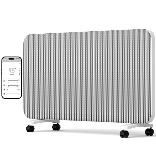 Convection Panel Space Heater for Large Room Indoor Use,1500W Electric Infraed Mica Heater with Programmable Thermostat, Standing or Wall Mount,Smart WiFi App Control,Works with Tuya,32 Inch (32 Inch)