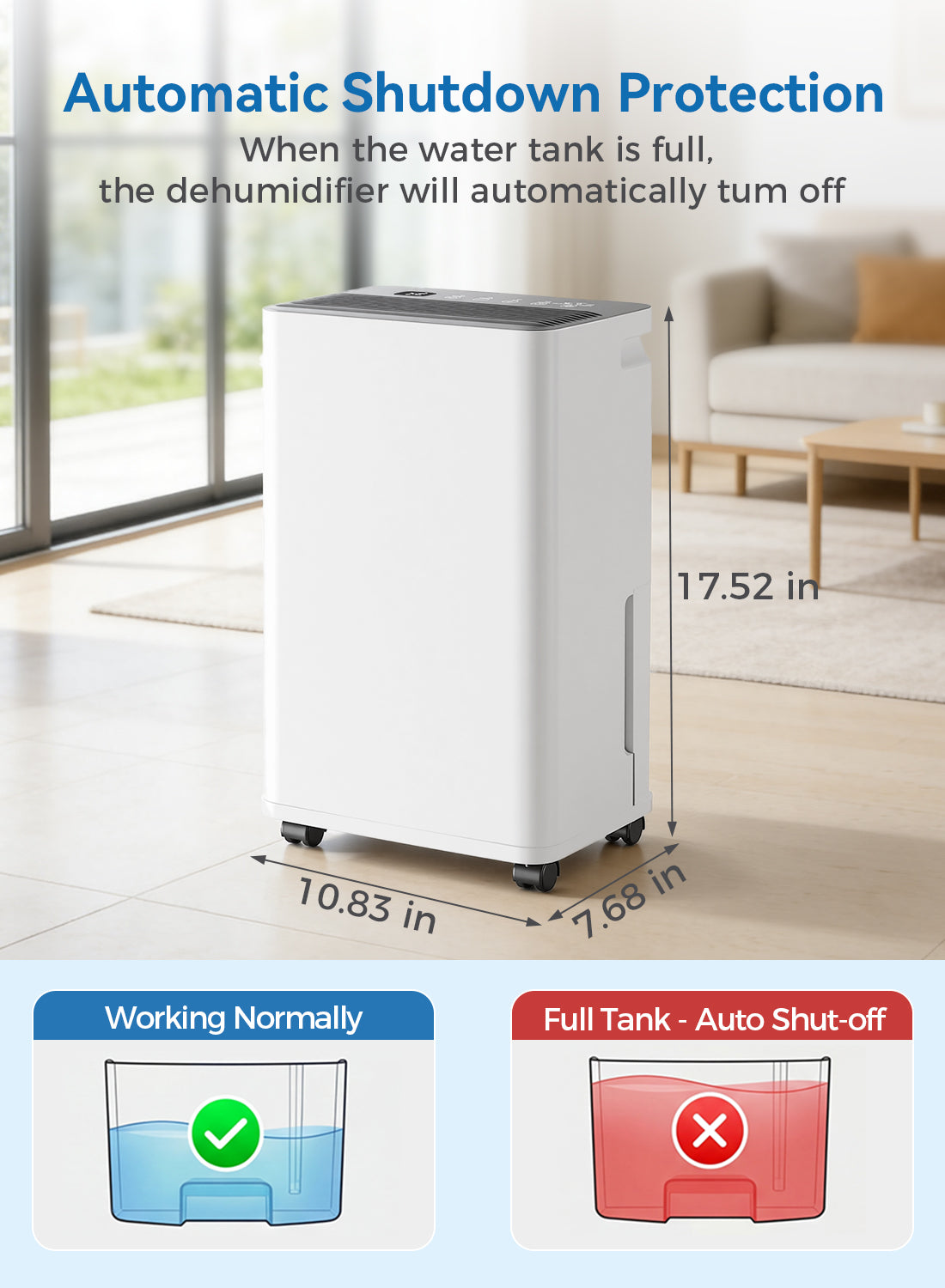 2500 Sq.Ft Dehumidifier for Basement with Drain Hose, Update 35 Pint Large Best Compressor Dehumidifiers for Home or Garage, Smart Humidity Control, 24H Timer & Child Lock, Ideal for Rooms, Upgraded