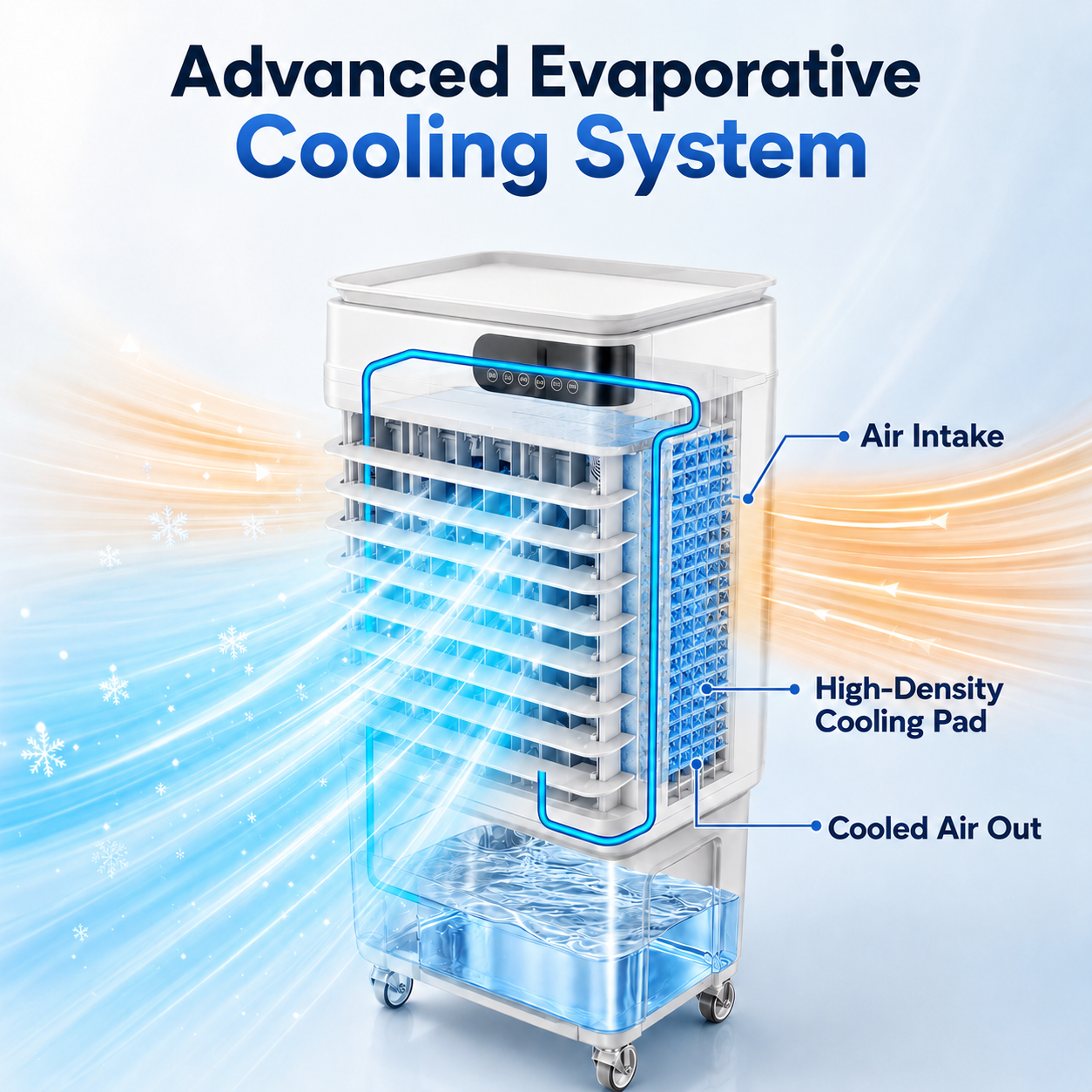 2800CFM Swamp Cooler, Portable Evaporative Air Cooler with 9.2 Gal Water Tank, 4 Ice Packs, 120° Oscillation, 3 Speeds & Modes, 12H Timer, Remote Cooling Fan for Large Room Garage