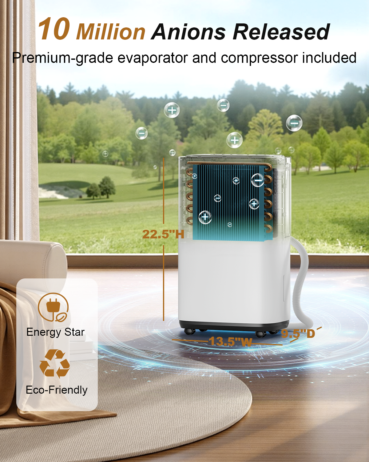 5000 sq.ft Dehumidifier for Basement, 50 Pint Dehumidifiers for Home with Drain Hose, Smart Humidity Control, 24H Timer & Child Lock, Ideal for Large Room, Bathroom, Bedroom, Garage