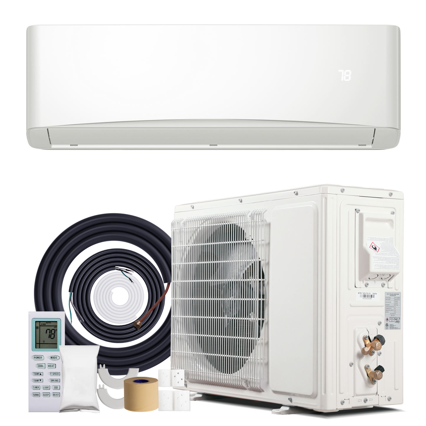 Nexaro 9000BTU Mini Split Air Conditioner& Heater, 17 SEER2 230V Wall-Mounted AC Unit Cools Rooms up to 750 Sq. Ft, Energy Efficient Inverter AC with Heat Pump