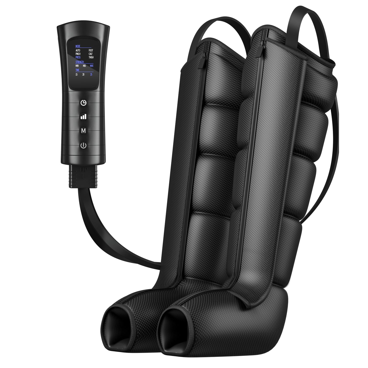 Nexaro Leg Air Compression Massager, Foot Calf & Thigh Massager for Circulation and Pain Relief, 6 Modes & 3 Strength, LCD Display, Timer, Recovery System Massage Boots
