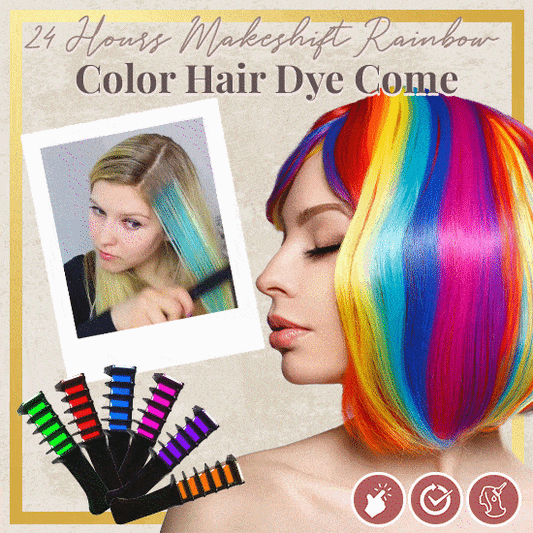 24 Stunden behelfsmäßige Regenbogenfarbe Haarfärbekamm